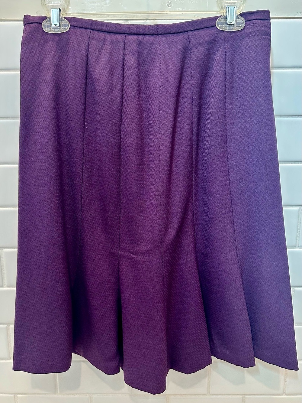 Vintage Mary Kay by Brookhurst Purple 100% Wool A-Line Midi Skirt